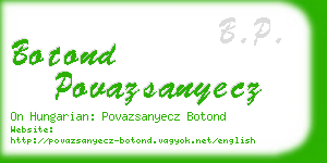 botond povazsanyecz business card